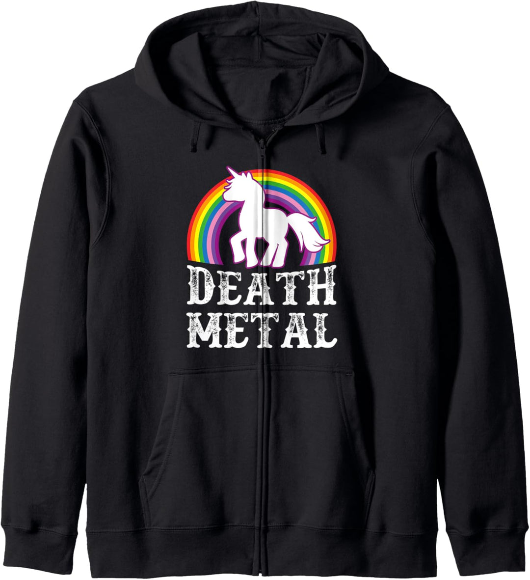 Death Metal Einhorn - Sarkastisches Heavy Metal Kapuzenjacke