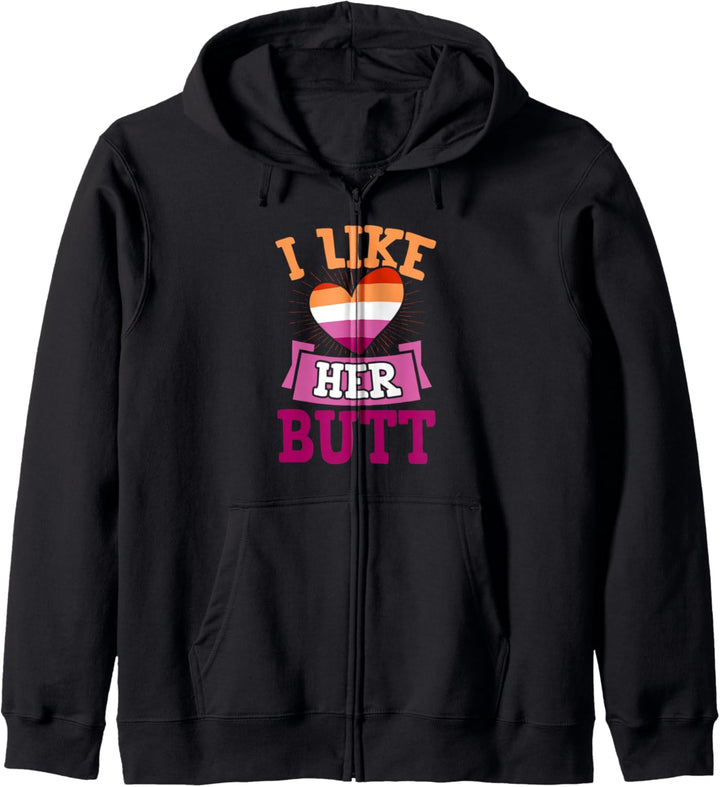 I Like Her Butt Cute Matching Lesbian Couple Love Funny Kapuzenjacke