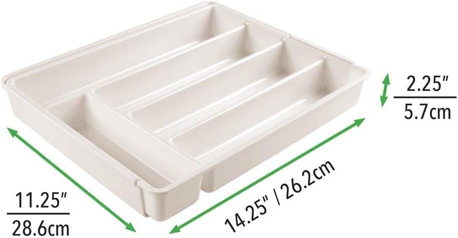 mDesign ausziehbarer Besteckkasten für Schublade und Küchenschrank – Küchen Organizer mit sechs Fäch