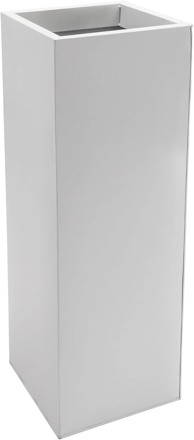 Einzel Zink Blumenkübel "Block" 100 cm, Weiss, inkl. Bewässerungsystem Weiss 100x40x40, Weiss 100x40