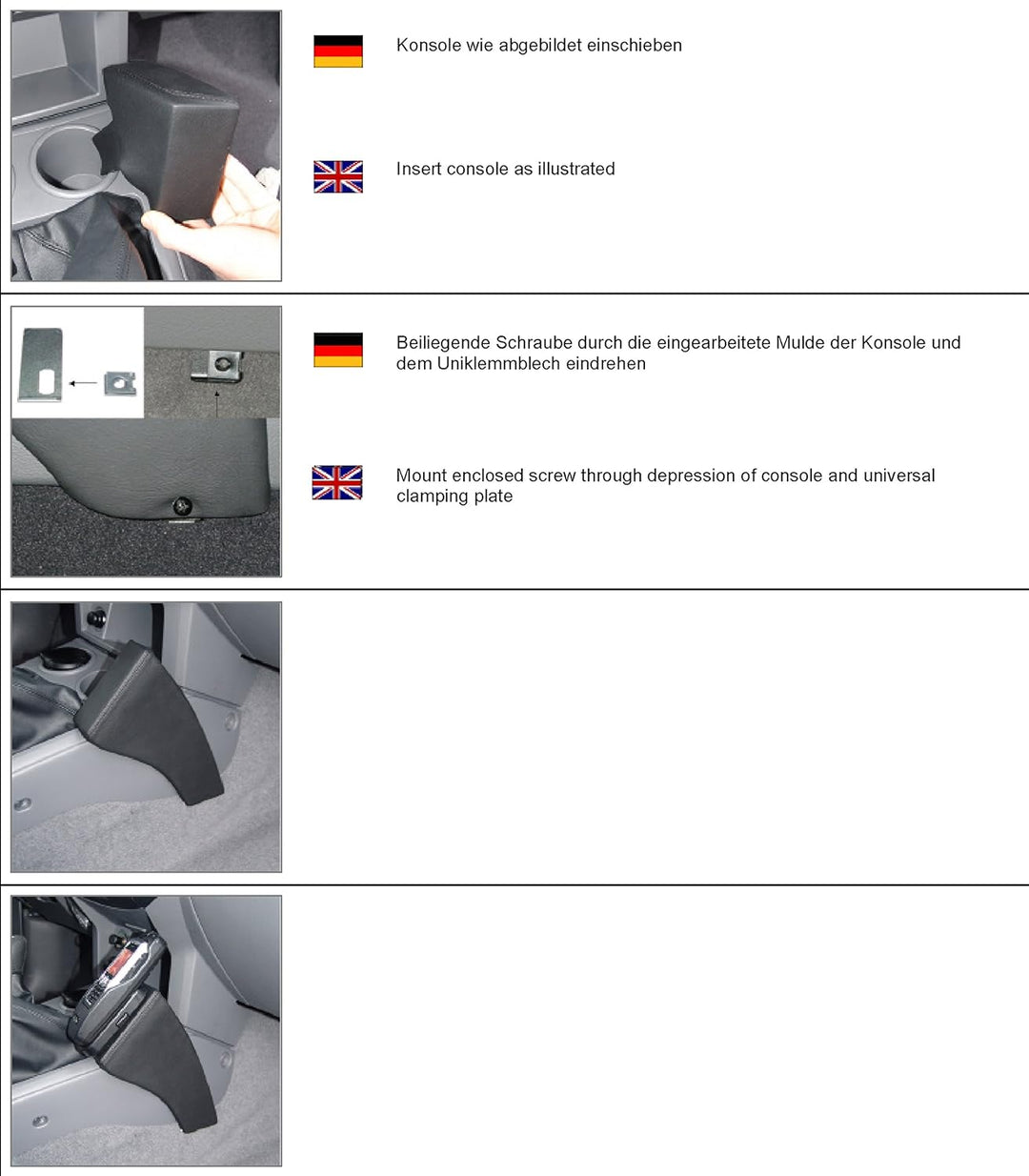 KUDA 084355 Halterung Kunstleder schwarz für Ford Ranger/Mazda BT-50 (J97M) ab 01/2007, 084355