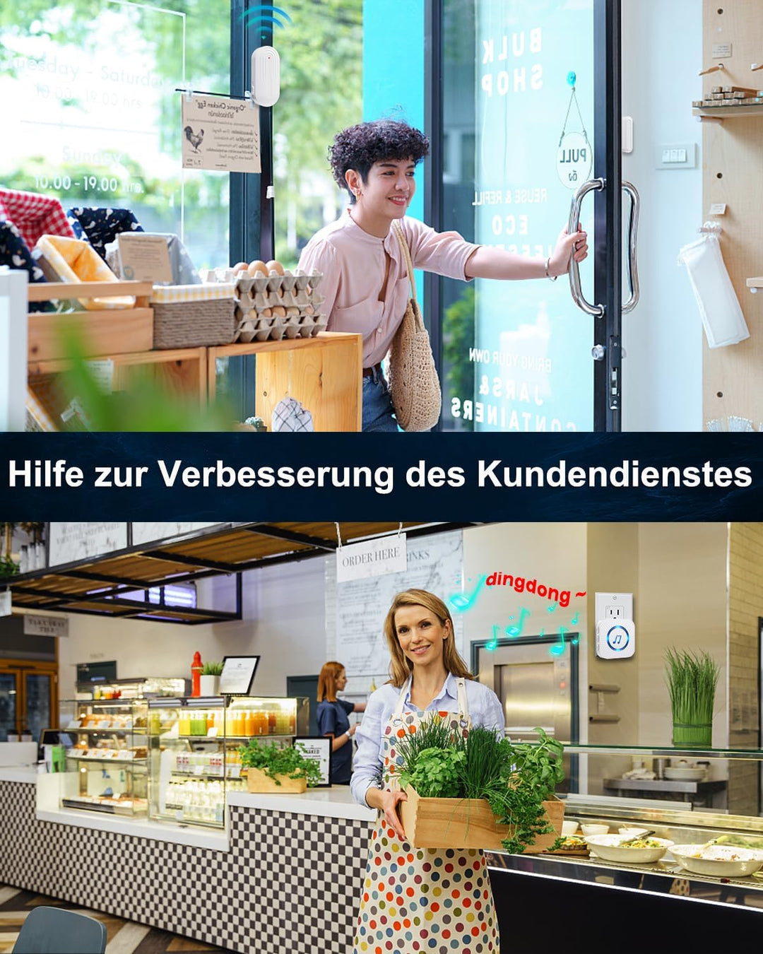 SanJie Tür Fenster Sensor,Türalarm Fensteralarm 150M/500FT Reichweite 55 Melodien auf 5 Volumes,Türs