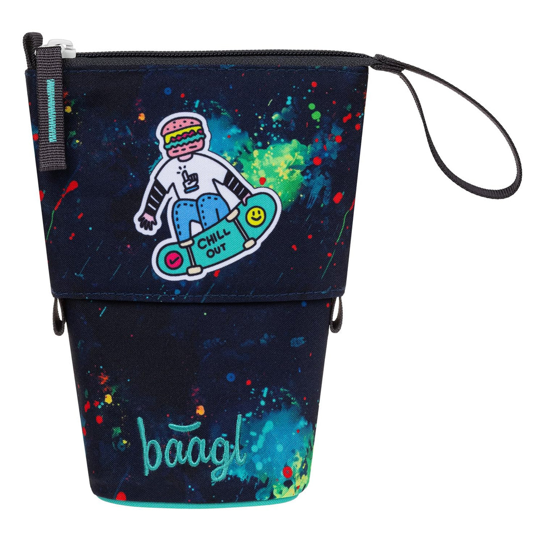 Baagl Federmäppchen Jungen - Stifteetui Kinder - Mäppchen Etui für Schule - Robuste Federtasche & Fe