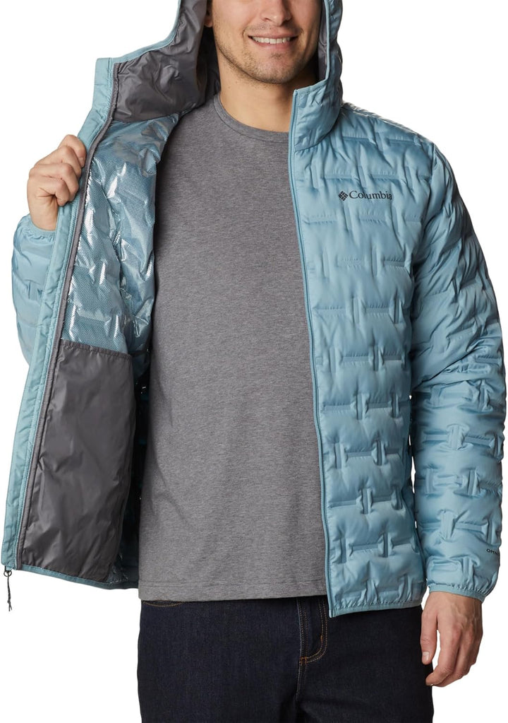 Columbia Herren Delta Ridge Down Hooded Jacket Daunenjacke Mit Kapuze (1er Pack) S Stone Blue, S Sto