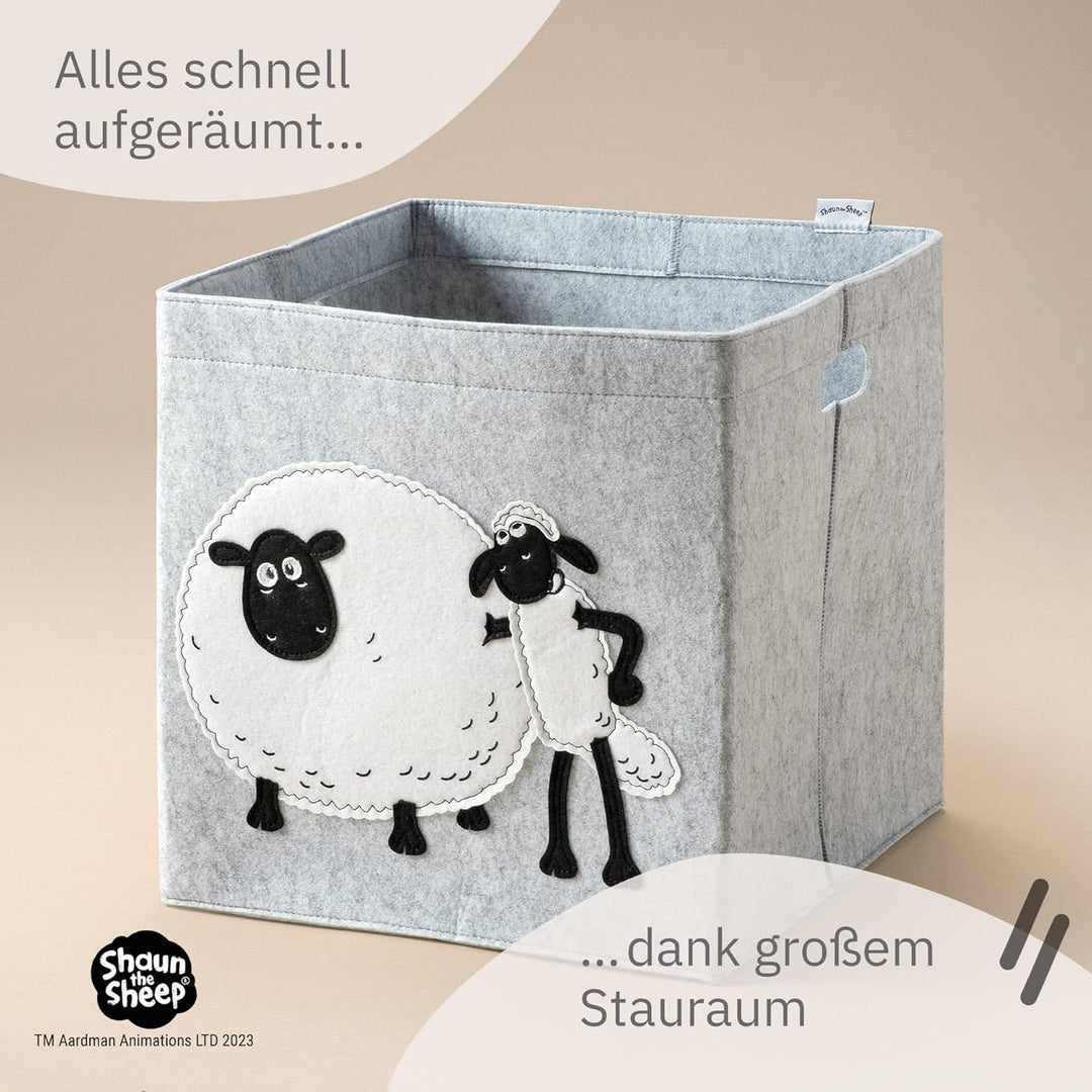 meets Shaun das Schaf Aufbewahrungsbox für Kinder – Filz-Box mit dem kultigen Schaf zum Verstauen vo