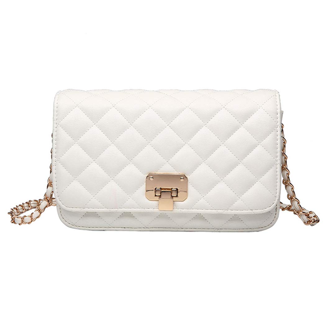 Damen Leder Schultertasche Mode Clutch Handtasche gesteppt Designer Crossbody Tasche mit Kettenrieme