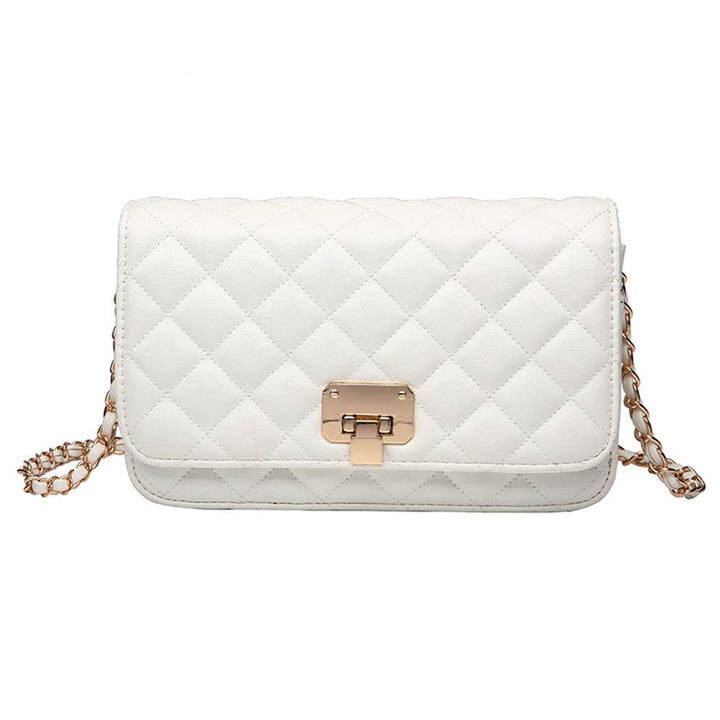Damen Leder Schultertasche Mode Clutch Handtasche gesteppt Designer Crossbody Tasche mit Kettenrieme