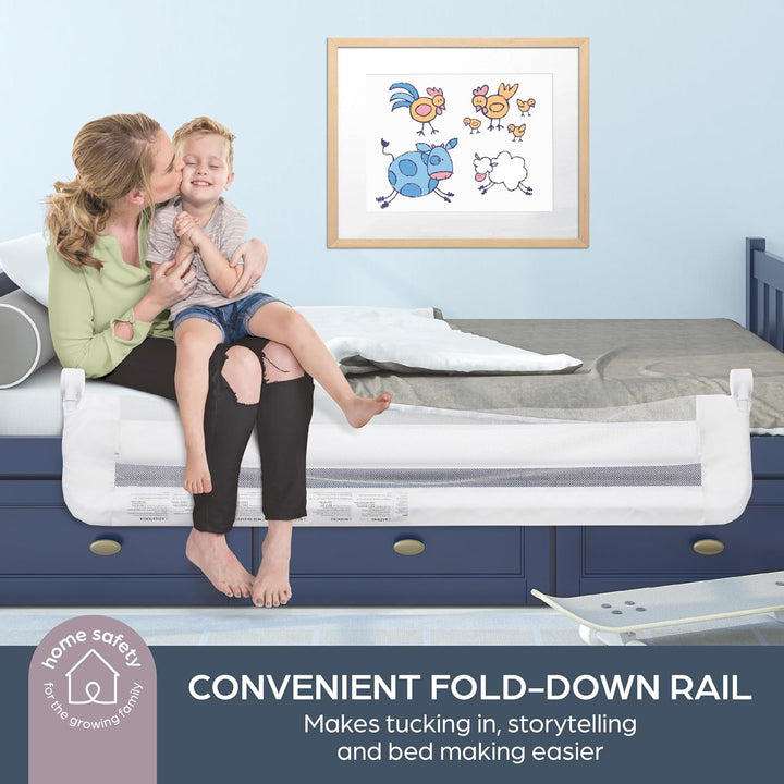Dreambaby Nicole Bettschutzgitter für Kleinkinder – extra breit 150 cm & 50 cm hoch – einfache Monta