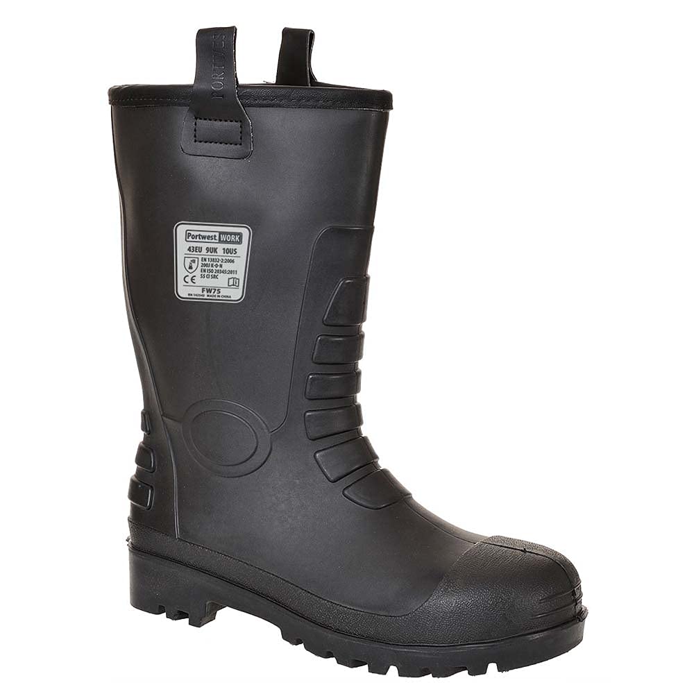 Portwest Neptune Rigger Sicherheitsstiefel S5 CI, Grösse: 47, Farbe: Schwarz, FW75BKR47 Schwarz 12,