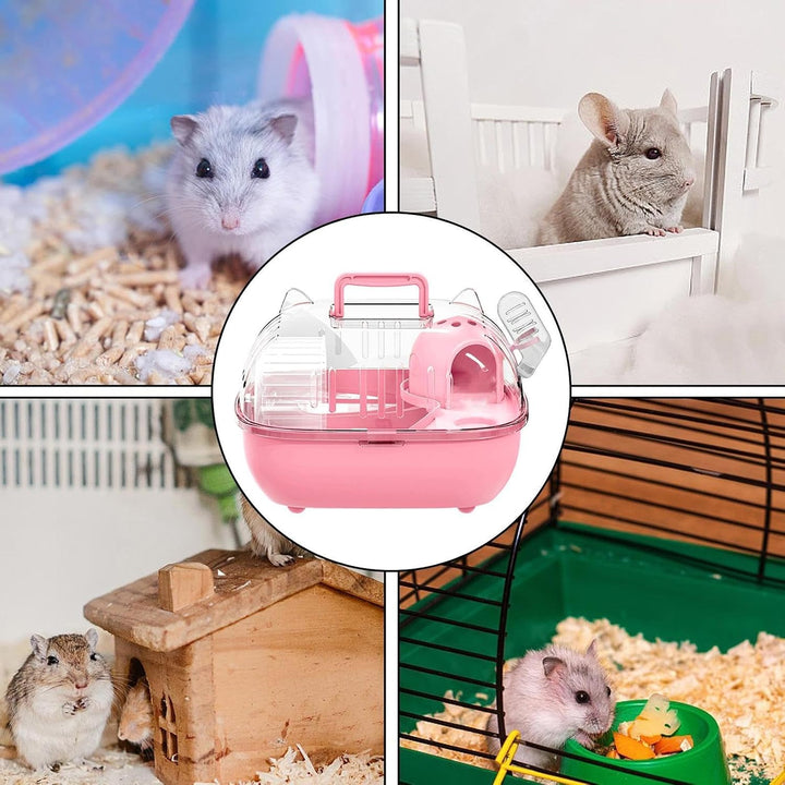 Hamster-Tragekäfig, tragbarer Hamster-Reisekäfig, kleine -Tier-Transportbox für Kaninchen, Nagetiere