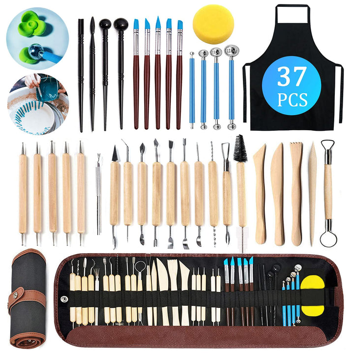 TWBEST 37 Stück Modellier Werkzeuge,Modellierwerkzeug,Sculpting Werkzeug,Ton Werkzeug für DIY Modell