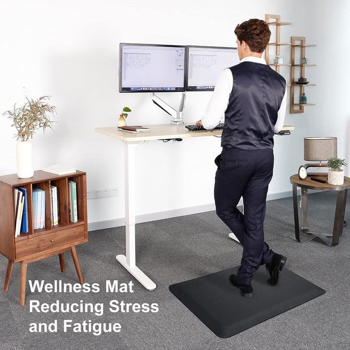 FLEXISPOT Bodenmatte für Schreibtisch, Küche, komfortabel gegen Müdigkeit, Schwarz, Schwarz