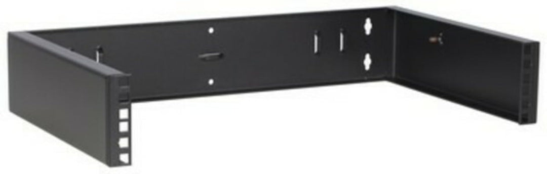 2 HE - 19 Zoll Montagerahmen für Wandbefestigungen ohne Schaniere - 300mm Tief - Schwarz 300mm tiefe