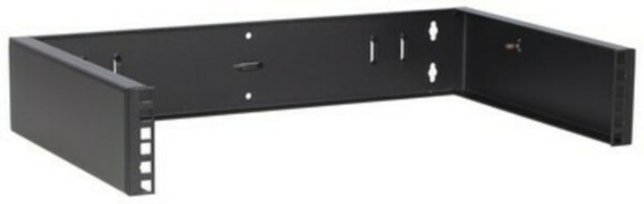 2 HE - 19 Zoll Montagerahmen für Wandbefestigungen ohne Schaniere - 300mm Tief - Schwarz 300mm tiefe