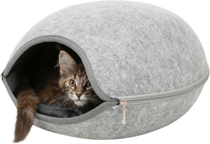 Trixie 36316 Kuschelhöhle Luna, Filz, 40 × 24 × 46 cm, hellgrau