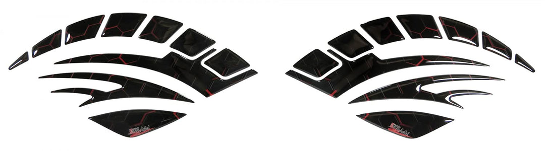 BIKE-label Tankpad seitlich Tankschutz Aufkleber Waben Rot Red 800760