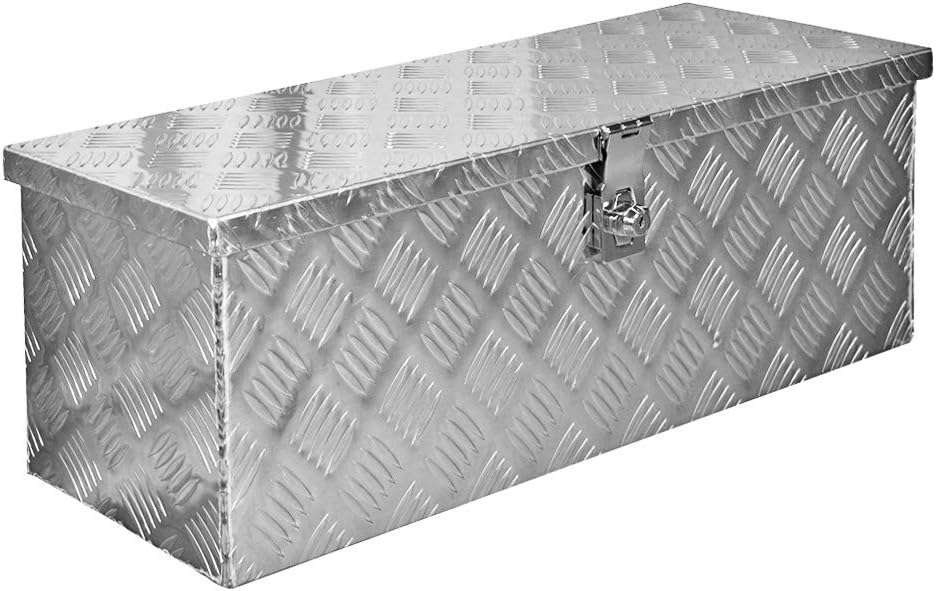 Trucky Truckbox, Deichselbox Aluminium, Anhängerbox 15 Grössen, Werkzeugkiste mit Schloss und Schlüs