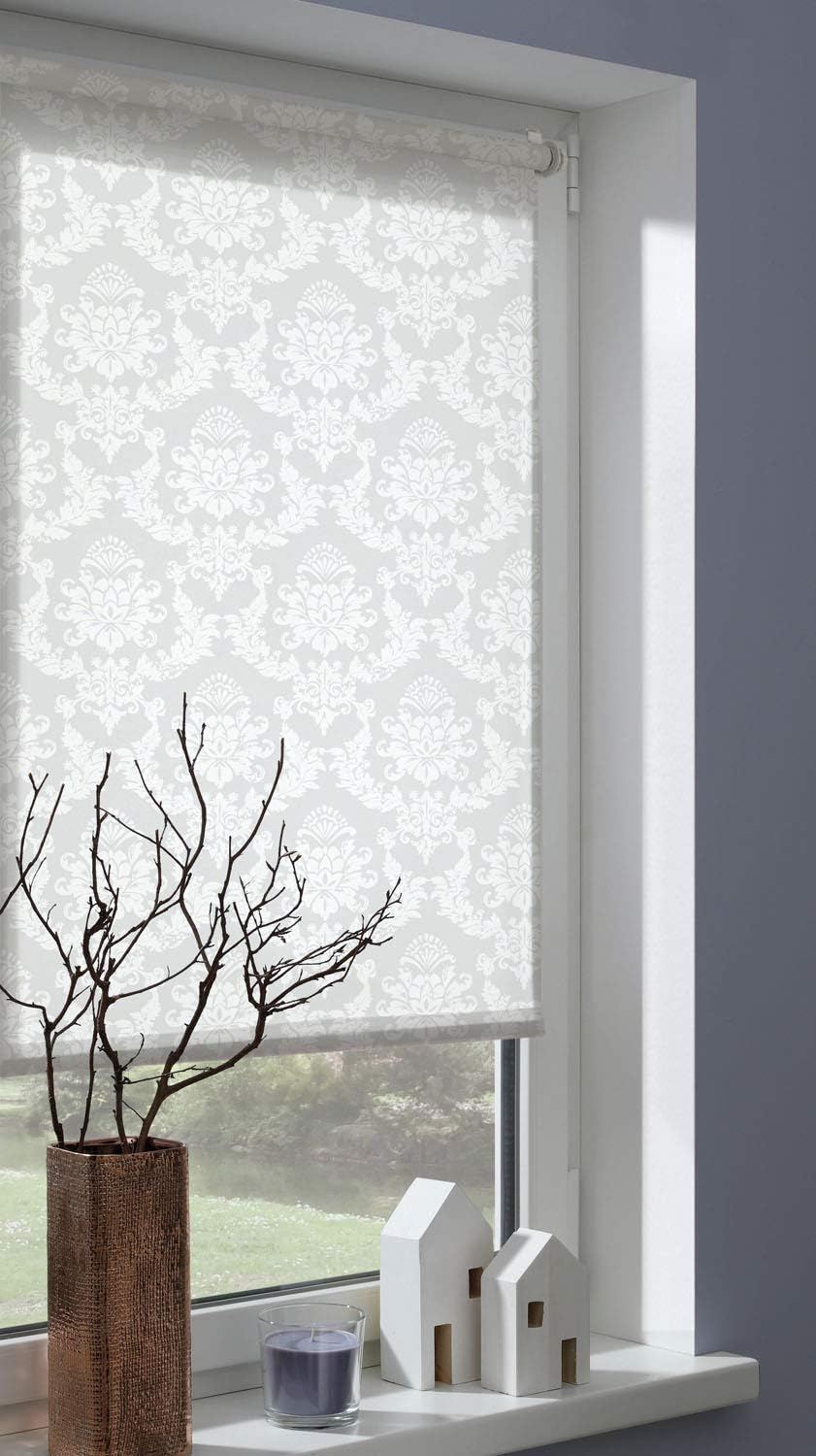 GARDINIA Mini-Rollo Ornament zum Klemmen, Tageslicht-Rollo, Blickdicht, Alle Montage-Teile inklusive
