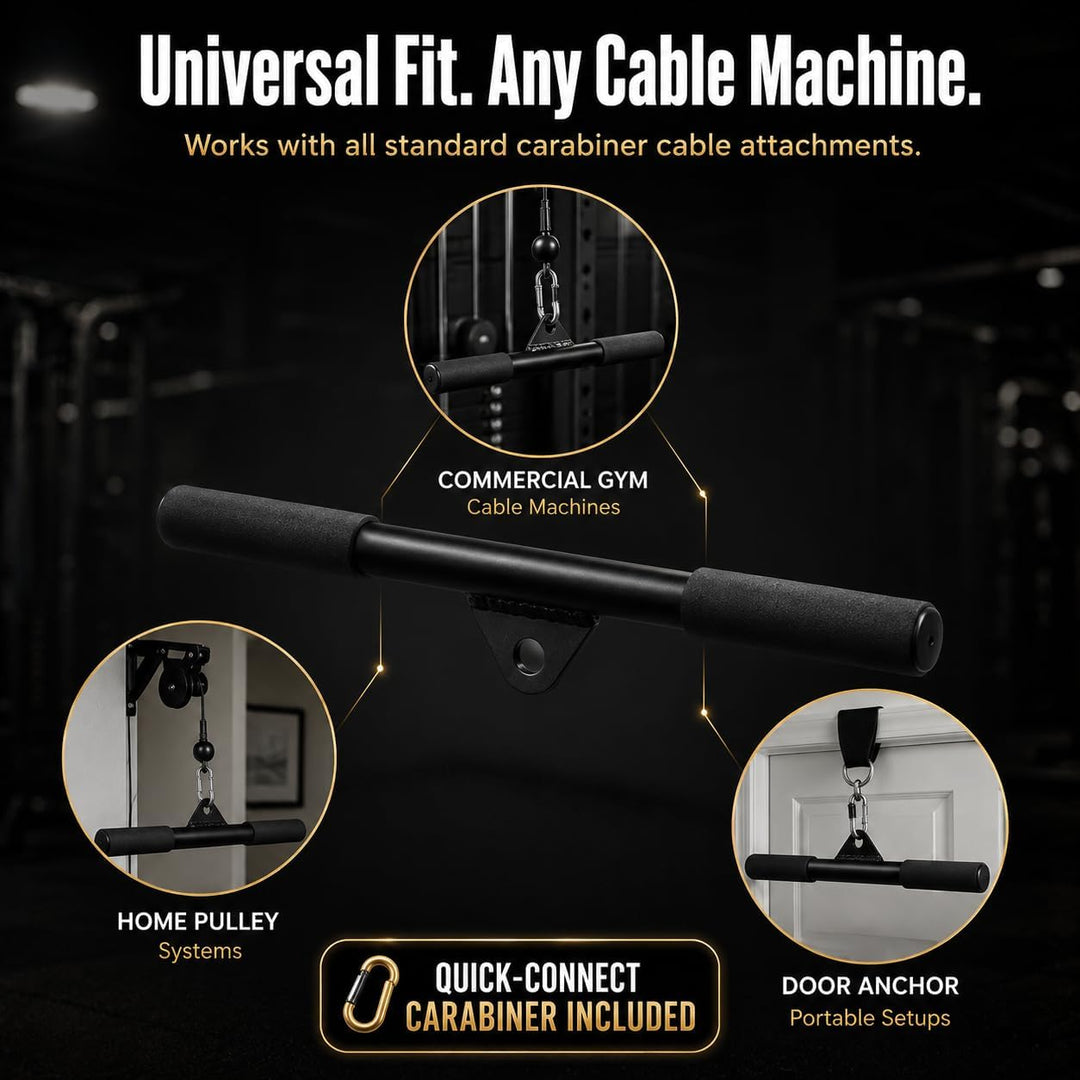 EVMT Ultimate Gym Zubehör - 68,6 cm Trizepsseil, 101,6 cm & 38,1 cm Pulldown-Stangen - Umfassendes H