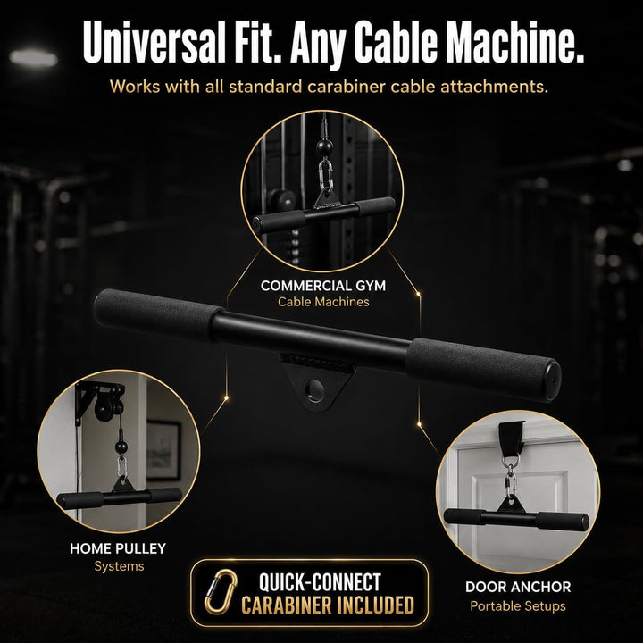 EVMT Ultimate Gym Zubehör - 68,6 cm Trizepsseil, 101,6 cm & 38,1 cm Pulldown-Stangen - Umfassendes H
