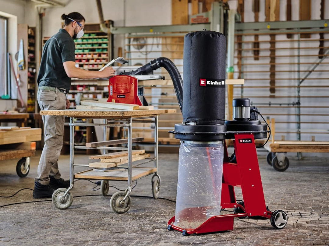 Einhell Absauganlage TE-VE 550/2 A (550 Watt, laufruhiger Induktionsmotor, Automatiksteckdose mit St