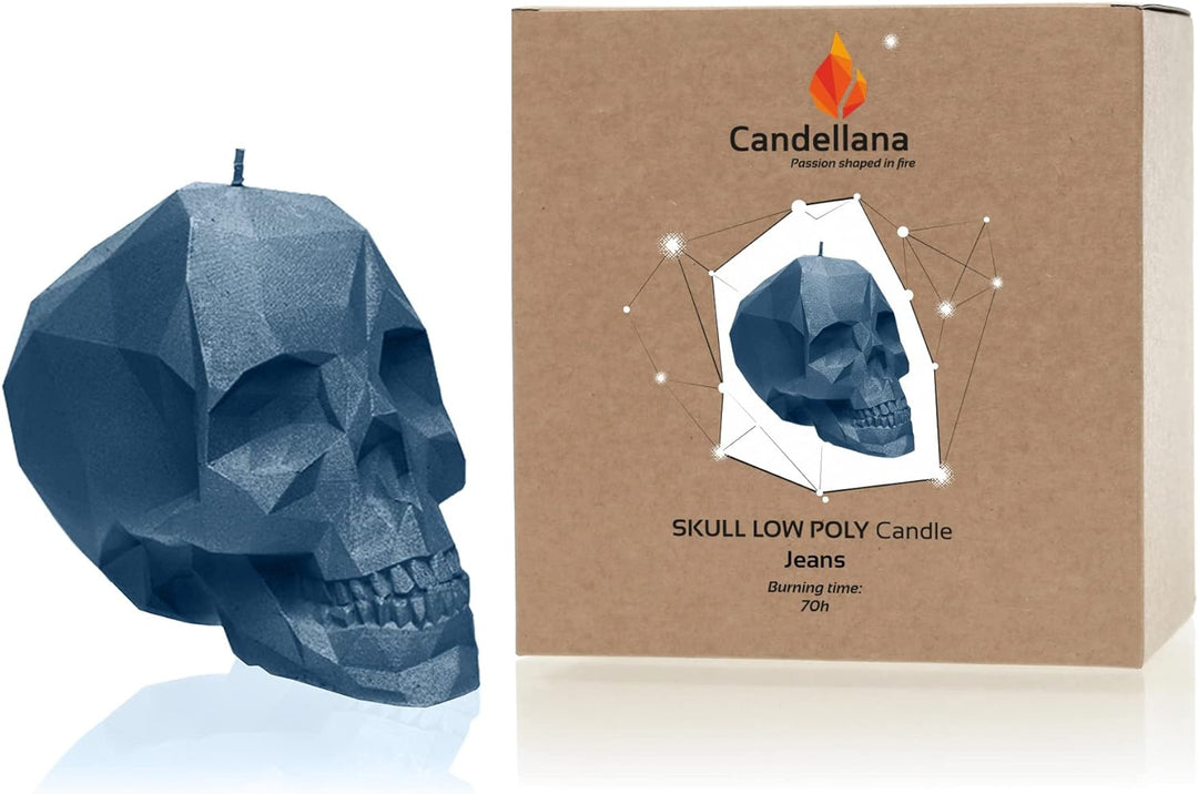 Candellana Skull Kerze - Totenkopf Kerze - Skull Deko - Totenkopf Deko - Halloween Deko - Gothic Dek