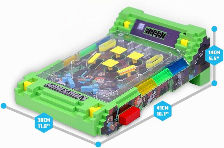 Minecraft Arcade Pinball – Overworld Edition mit vibrierenden Bumpern und LED-Punkteanzeige, elektro