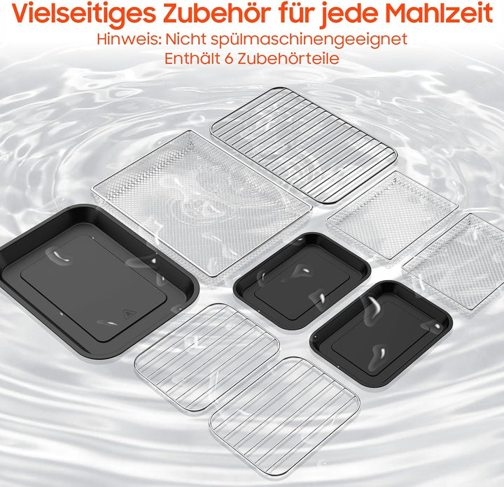 Heissluftfritteuse Dual Zone 12L - XXL Airfryer mit herausnehmbarem Trenner, 2600W Heissluftfritteus