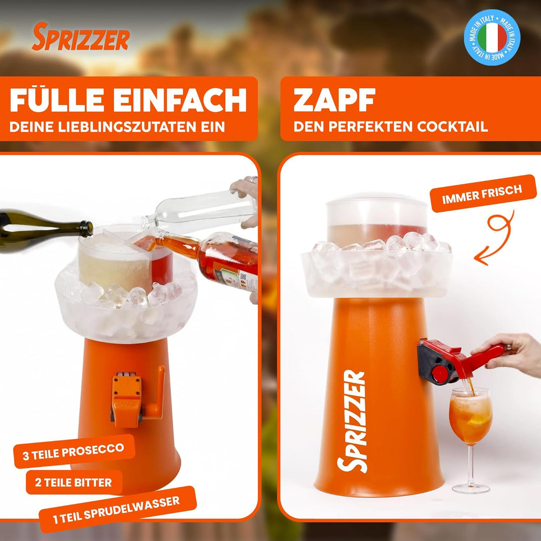 Sprizzer - Aperol Spritz Maschine für Spritz, Dispenser und Mischer mit Eisbehälter für Aperitif, Ma
