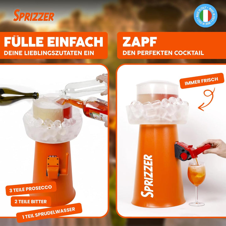 Sprizzer - Aperol Spritz Maschine für Spritz, Dispenser und Mischer mit Eisbehälter für Aperitif, Ma