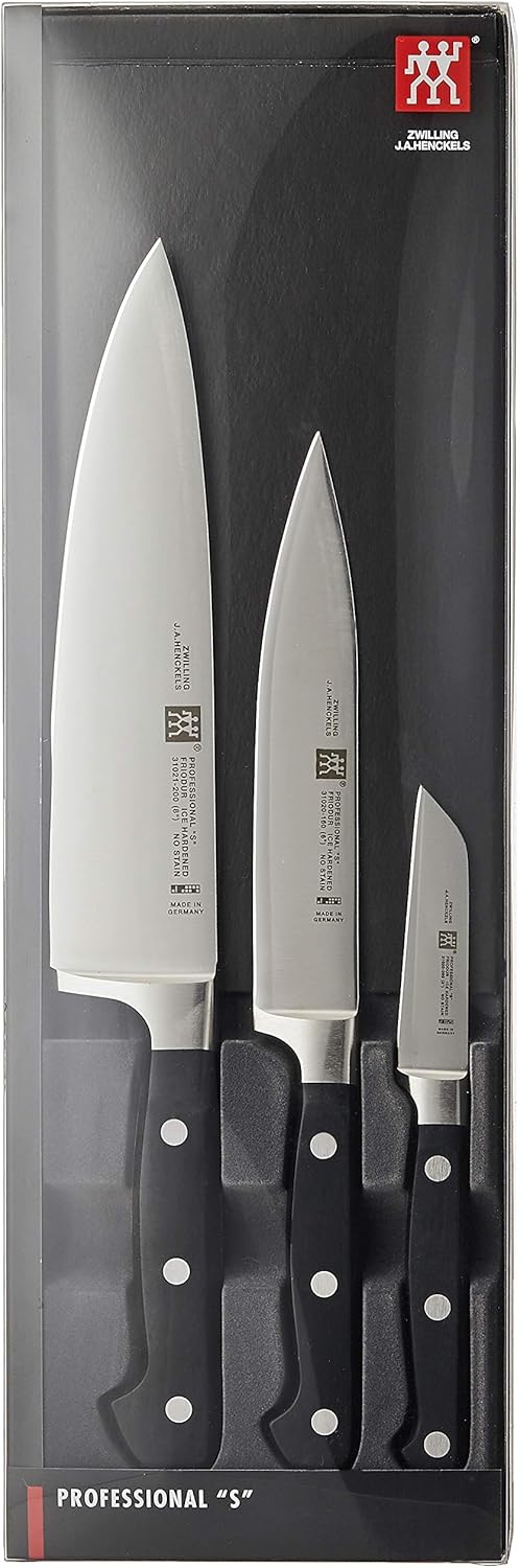 Zwilling Messerset Professional-S 3 teilig, Edelstahl, Silber/Schwarz, 38 x 28 x 28 cm, 3-Einheiten