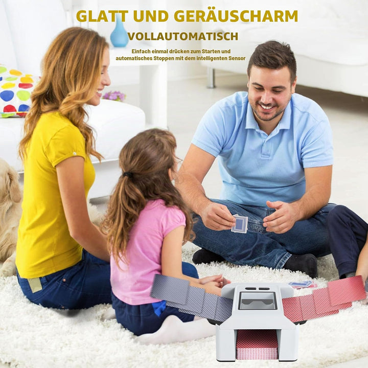 Wiederaufladbar Automatischer Kartenmischer für 2 Decks, Geräuscharm Elektrischer Kartenmischer mit