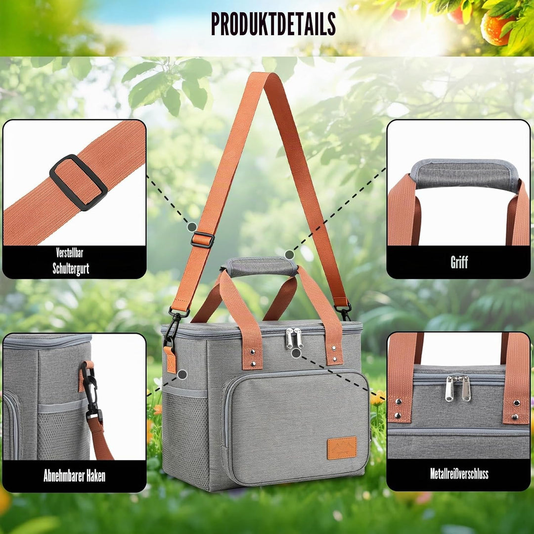 18.6L Kühltasche klein unterwegs, Isolierte Cooler Bag Lunchtasche faltbar für Herren und Damen, Wie