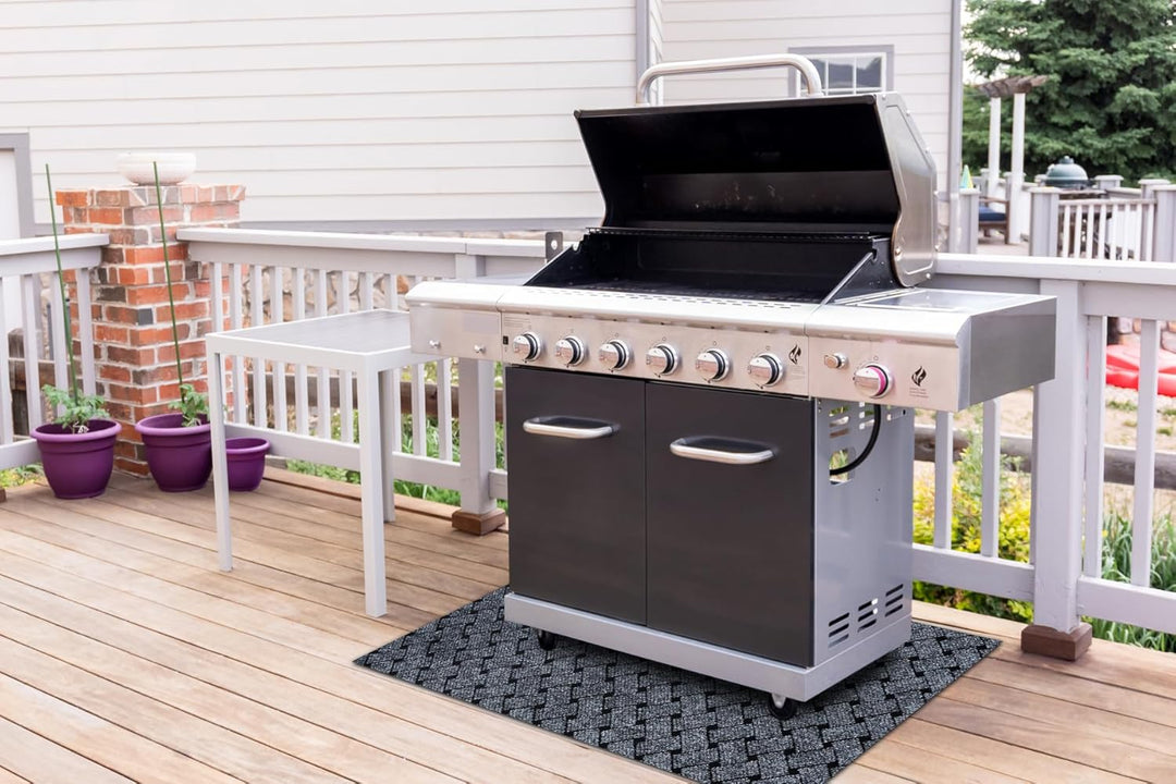 VECTRA Grillschutzmatte für Terrasse, draussen – hellgrau 150x200 cm Vectra Hellgrau 150x200 cm, Vec