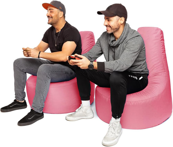 PATCH HOME Gamer Sessel inkl. Würfel Bean Bag Set Ø75cm, 30cm Sitzhöhe, 80cm Höhe + 35x35cm Würfel A