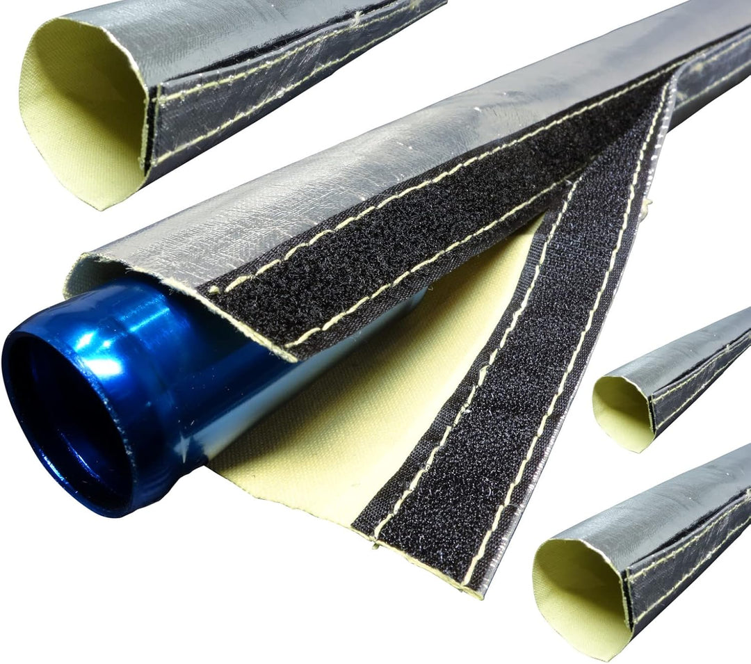 1m Alu-Kevlar Klett Hitzeschutzschlauch ID-Ø 15mm Klettverschluss | VIELE LÄNGEN & GRÖSSEN 10-210mm