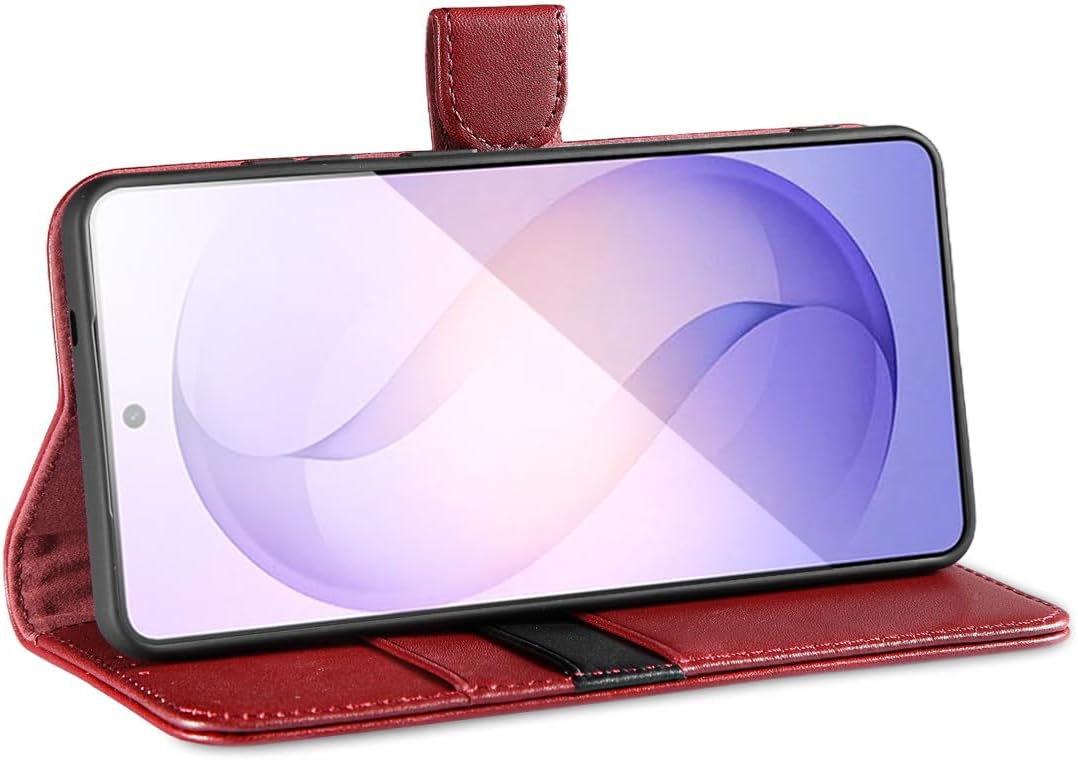 LENSUN Echtleder Hülle für Samsung Galaxy S26 Ultra 5G, Handyhülle Echtes Leder [RFID Schutz][Magnet