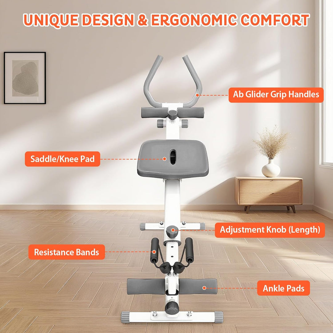 Rudergerät für Zuhause, 4-in-1-Übungsausrüstung, Klappbar Rudermaschine/Beinpressmaschine/Ab Glider