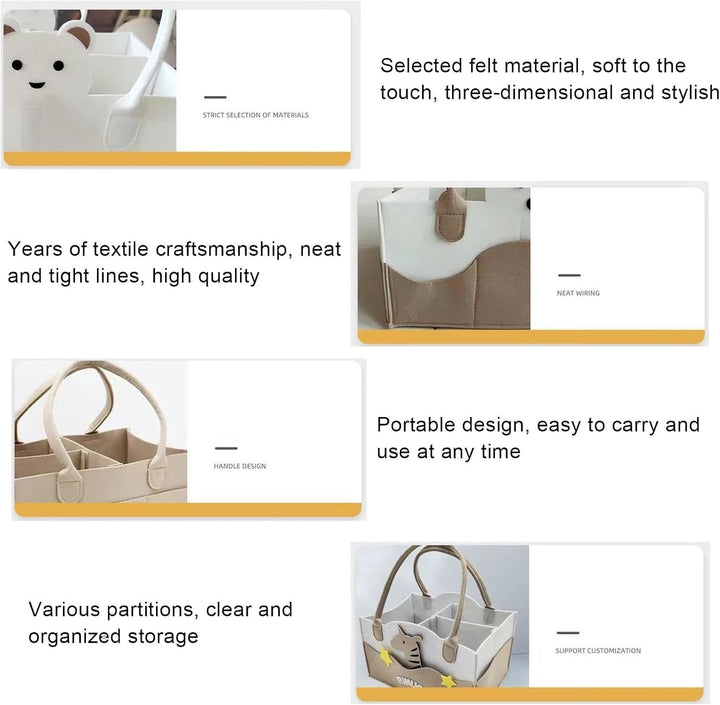 Baby-Windel-Caddy Organizer | Baby-Caddy Organizer | Filz-Baby-Windel-Caddy Kinderzimmer Aufbewahrun