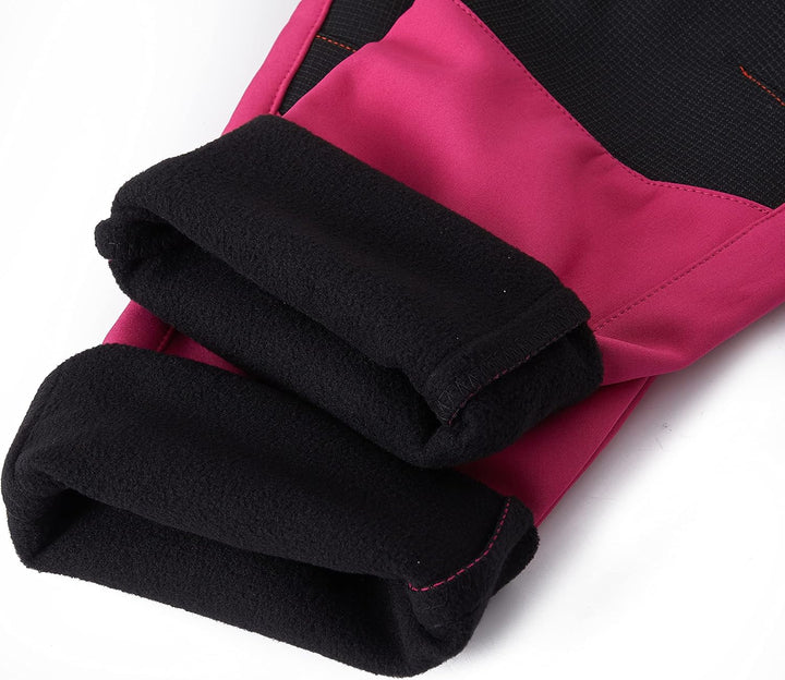 DAFENP Kinder Softshellhose Skihose Warm Gefüttert Thermohose Winter Wasserdicht Winddicht Schneehos