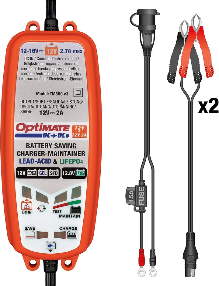 OptiMate DC-DUO 12V Batterielade- & Wartungsgerät – 6-Stufen, 2A, für Blei-Säure & LiFePO4 – ohne Ne