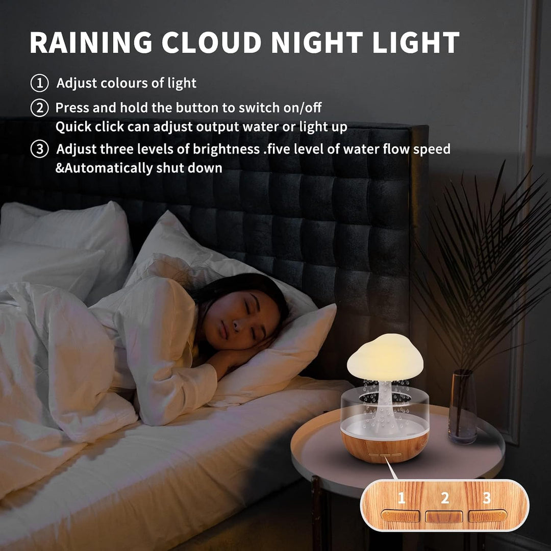 Weljoy Zen Regenwolken-Nachtlicht, Aromatherapie, ätherisches Öl, Diffusor, Mikro-Luftbefeuchter, Sc