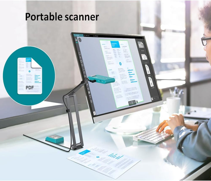 Iriscan Visualizer Webcam Dokumentenkamera v7: 4K UltraHD-13MP, 4-in-1, Visualisierer, A3-Scanner, d