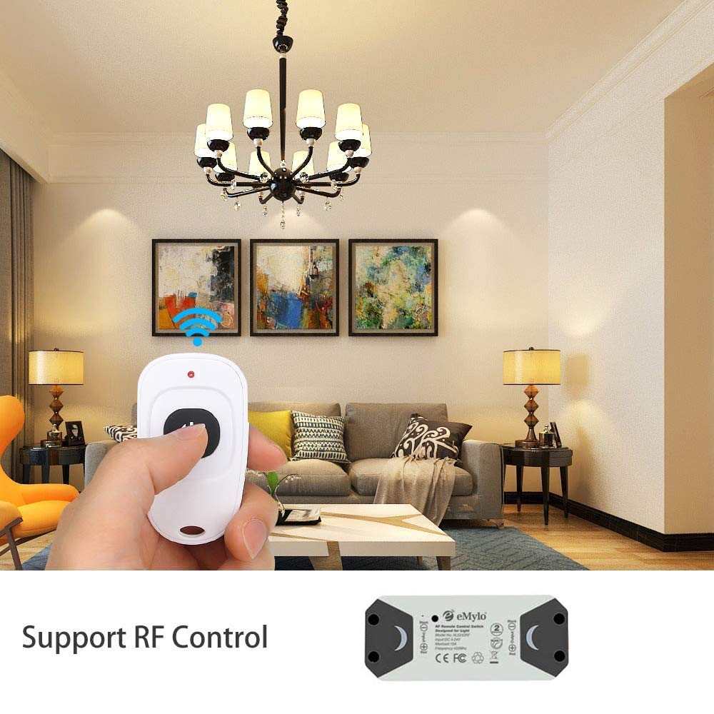 eMylo Smart Relaisschalter Wireless RF DC 12V Zwei 2-Kanal-Fernsteuerungsschalter 5V-24V HF-Relaissc