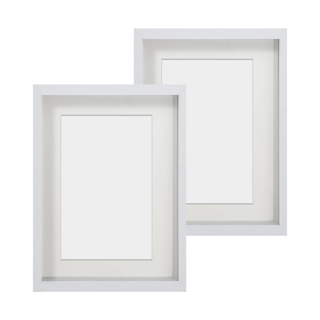 Anhow 2er 3D Bilderrahmen 15x20 cm, Echtglas 3D Bilderrahmen zum Befüllen 3cm Tiefer Objektrahmen mi