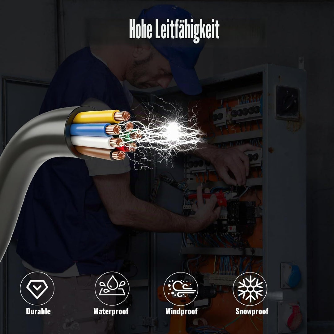 BEIJISTAR 5M Fahrzeugleitung 7x0,5mm² Rundkabel, 12V 24V 7 Adriges Anhängerkabel, 7 Adriges Elektrok