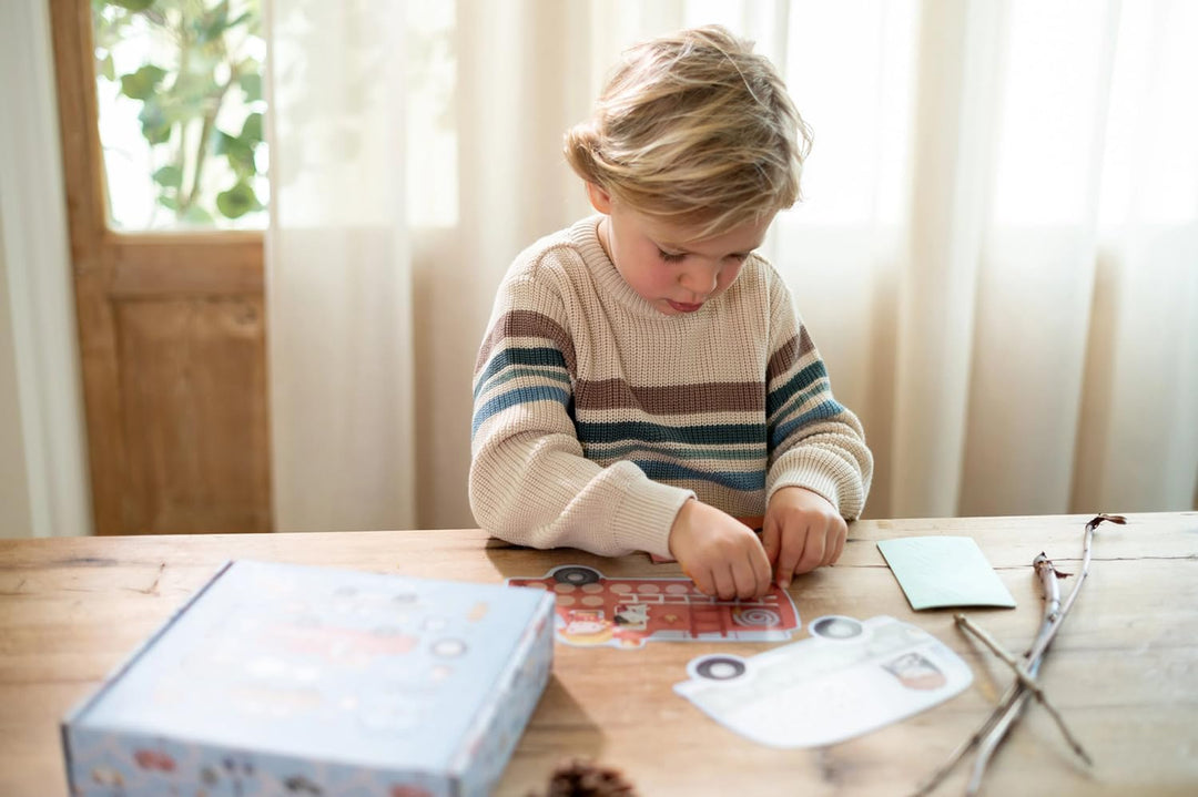 Little Dutch Bastelset/Kreativitätsbox XL - für Jungen ab 3 Jahren - Kreativ Basteln Aufkleber Stick