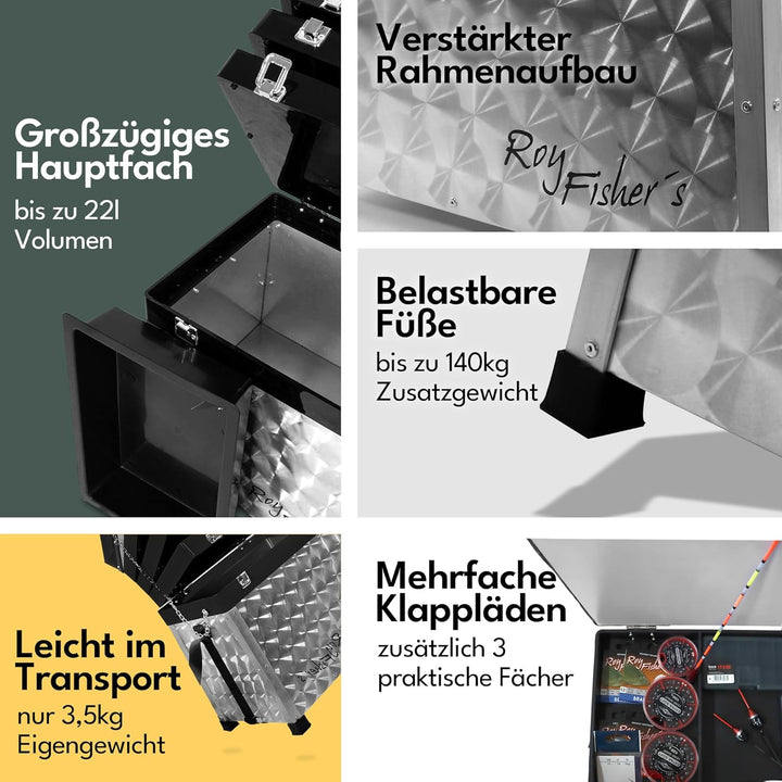 Roy Fishers Sitzkiepe - 4 Laden mit Tragegurt 4-ladig, 4-ladig