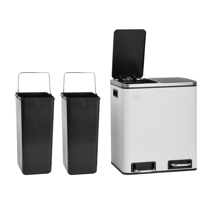 SVITA TM2X15 Treteimer 30 Liter Abfalleimer Mülleimer Design Mülltrennung Papierkorb Küchen-Ordnung