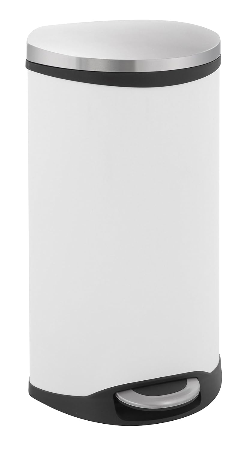 EKO Shell Bin Tritt-Mülleimer, 30 Liter, weiss